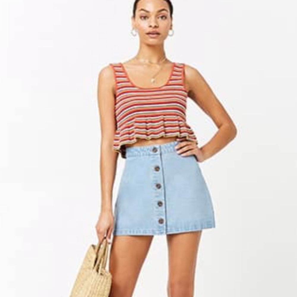 NWOT Forever 21 Button Front Mini Skirt
